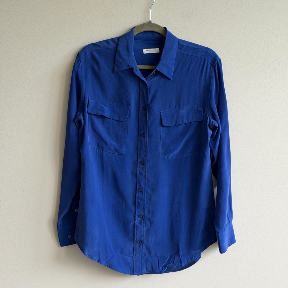 Equipment 100% Silk Blouse in Royal Blue